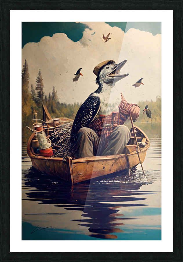 Loon in a Boat Picture Frame print