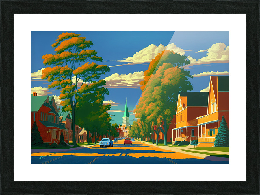 Small Town Street Picture Frame print