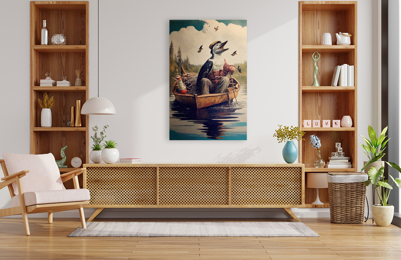 Loon in a Boat Reproduction