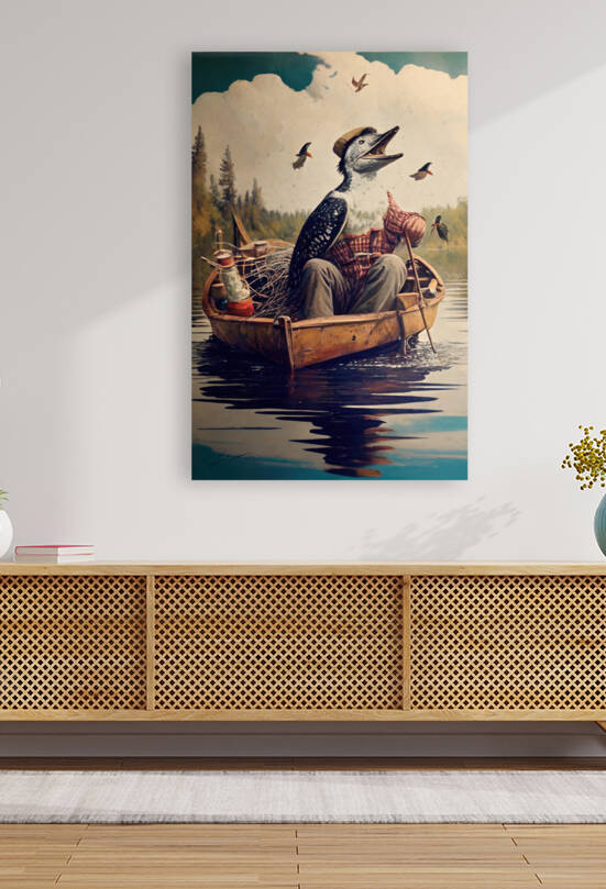 Loon in a Boat Reproduction