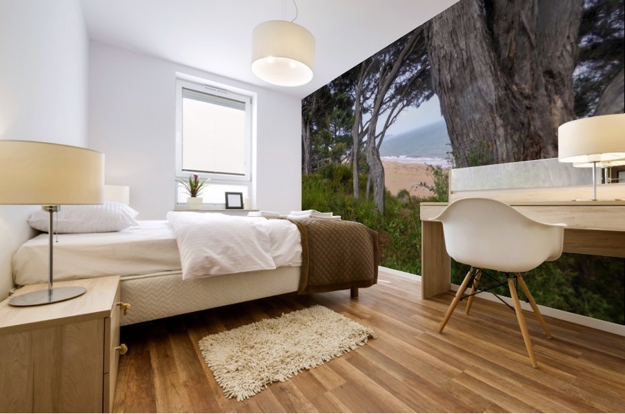 Ocean view through the trees Mural print