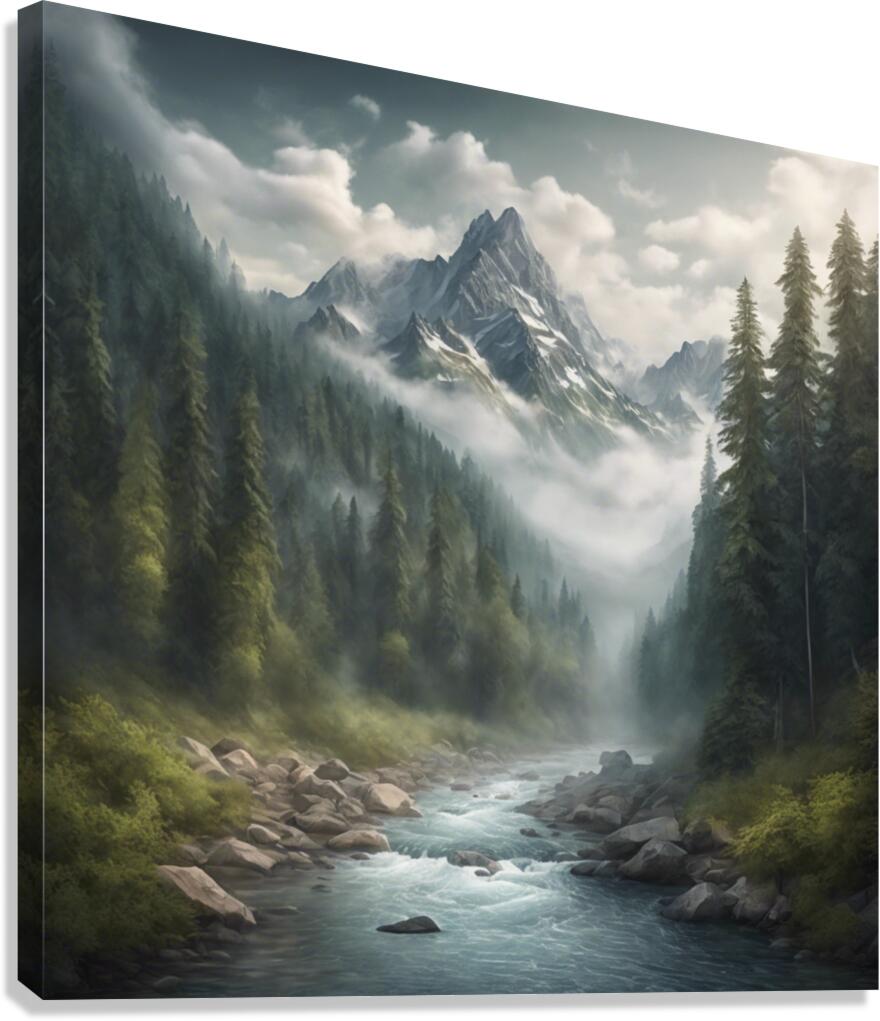 Breathtaking mountain range with a clear  Canvas Print