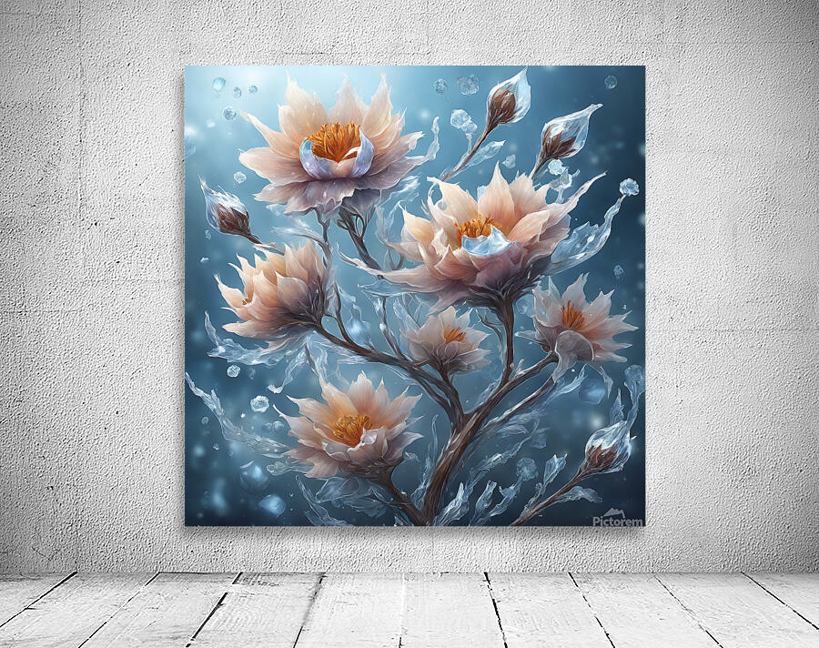 frozen rounded flowers Wall Preview