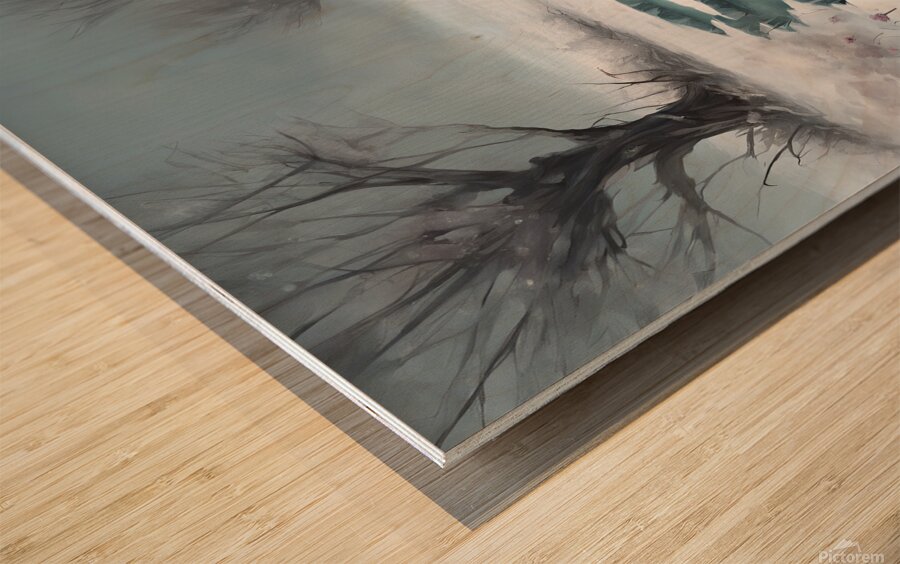 Chiaroscuro Blossoms: The Dance of Light and Shadow Wood print