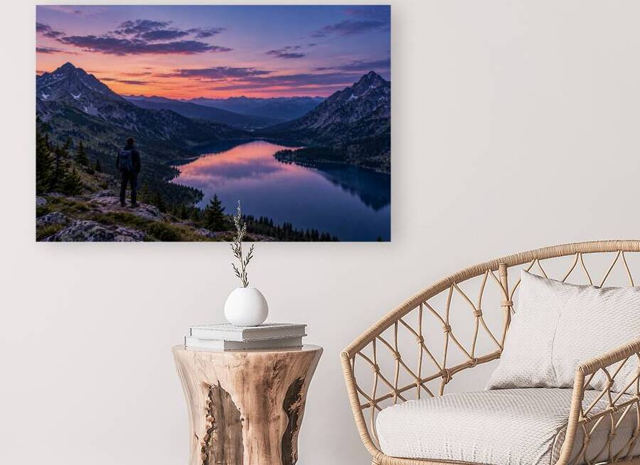 Between the Peaks – Alpine Lake at Twilight by Agi