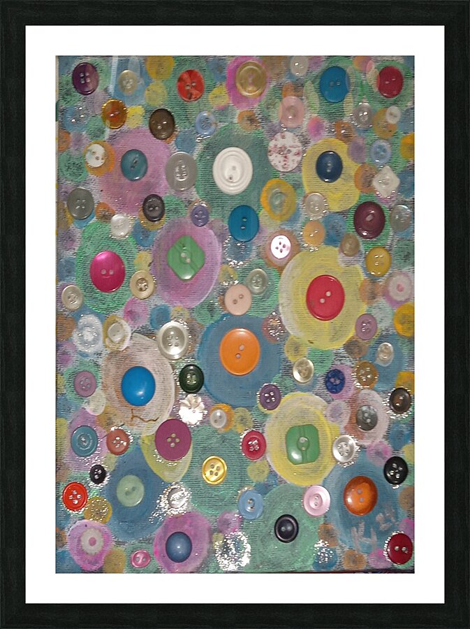 Lost Buttons Picture Frame print