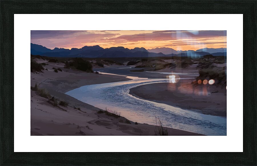 the desert river Picture Frame print