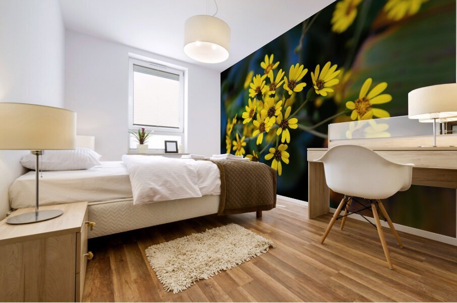 Small Yellow Flowers Mural print
