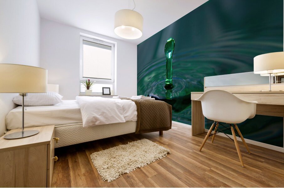 Green Water Drop Mural print