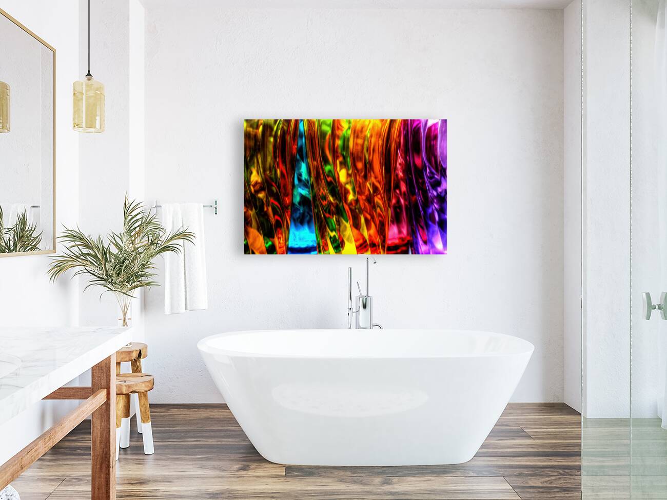 Multicolored Glass   Abstract Reproduction