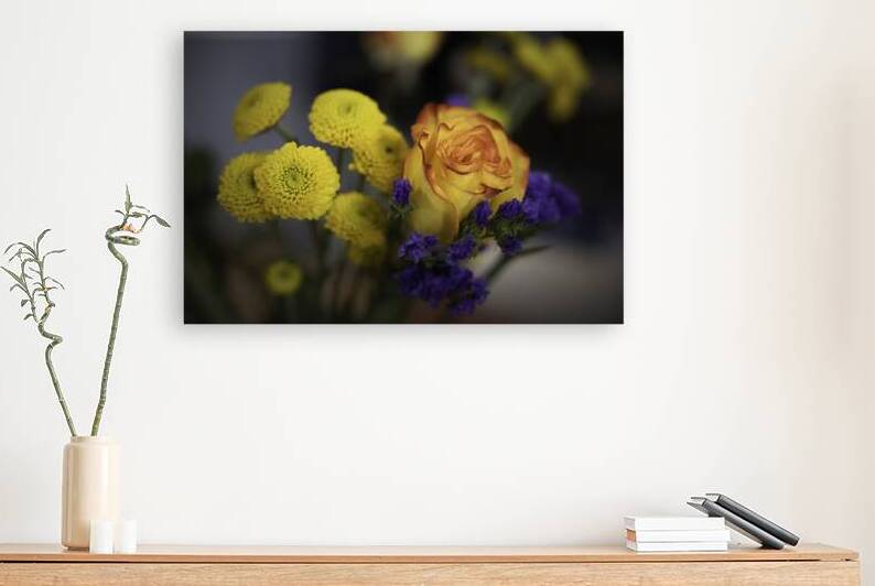 Flower Arrangement Yellow Red Purple by Jerry Clement