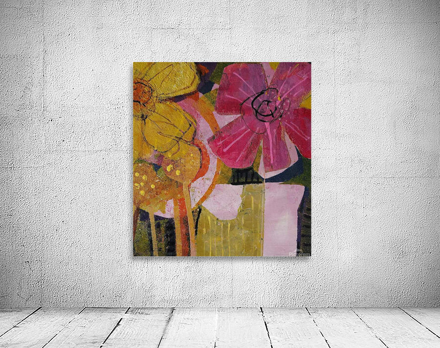 flowers with violet bowl Wall Preview
