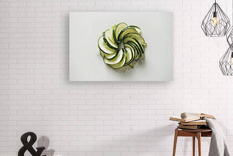 A delectable arrangement of thinly sliced cucumbe by Florin Harsan