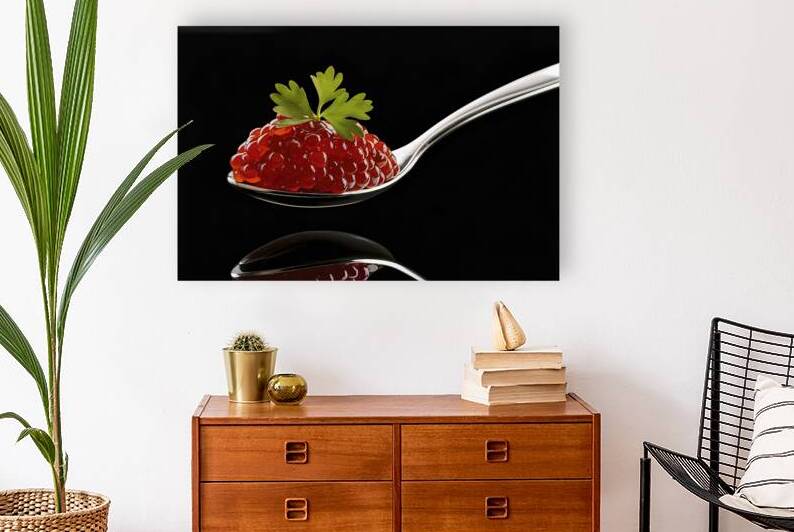 a single spoon adorned with a delicate mound of v by Florin Harsan