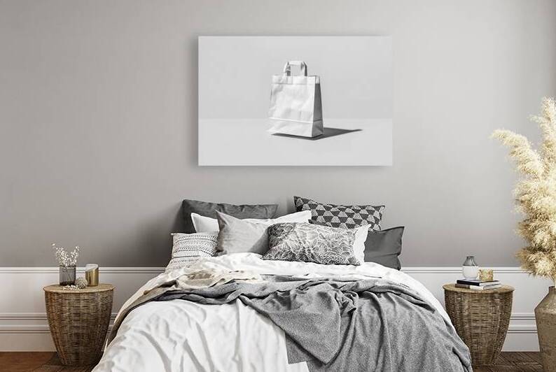A pristine white background with a single blank p by Florin Harsan