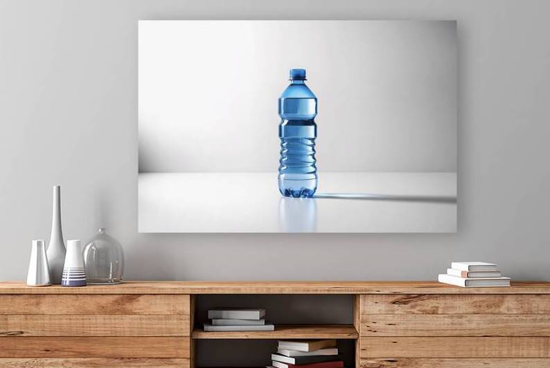 A pristine blue plastic water bottle 1 by Florin Harsan