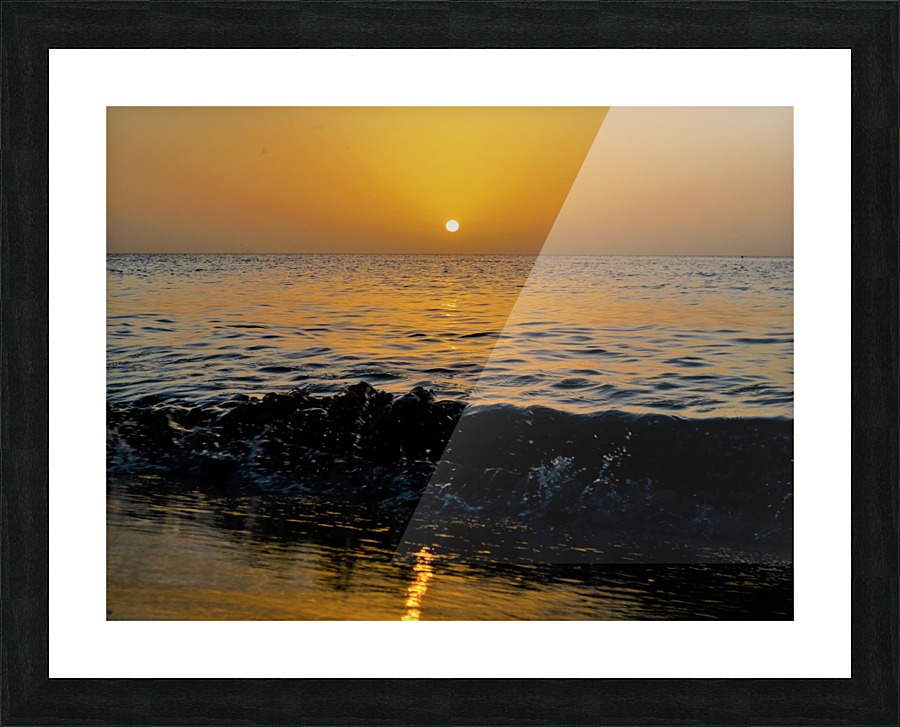Waves, Dancing and Bouncing at Sunset. Picture Frame print