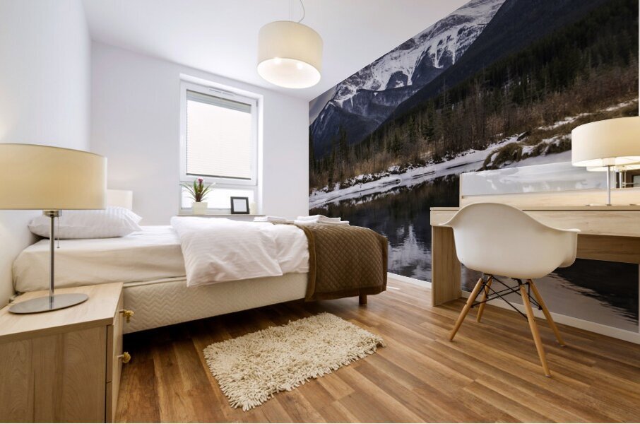 Morning in the mountains Mural print