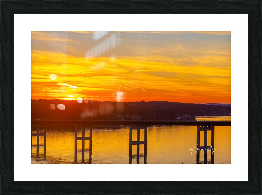 Sunset Over Bridge Picture Frame print