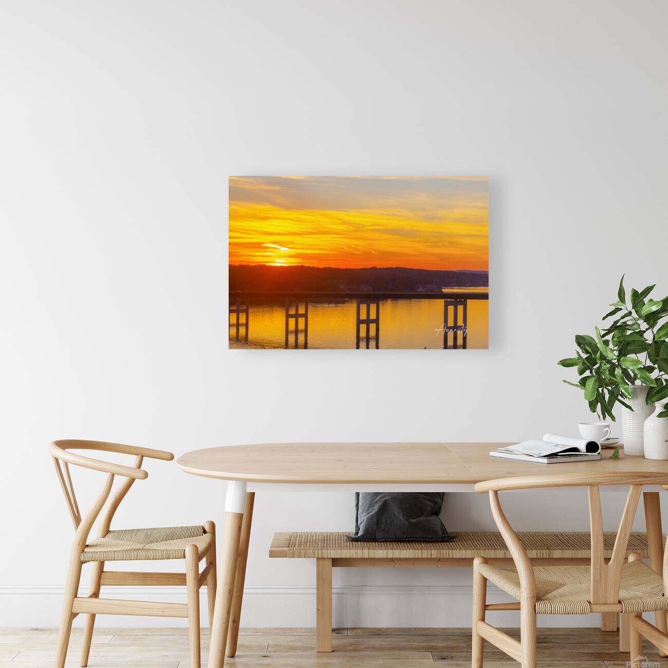 Sunset Over Bridge Reproduction