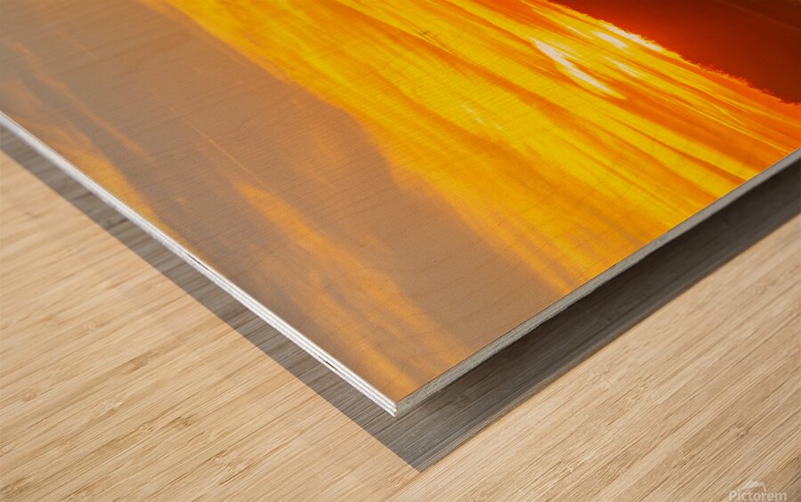 Sunset Over Bridge Wood print