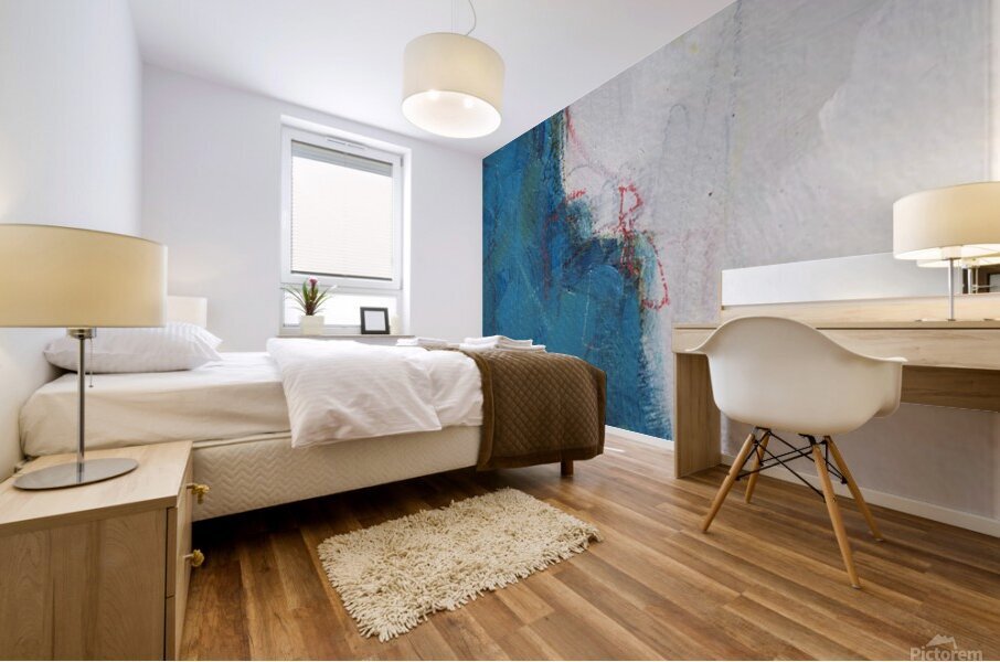 blue white 11 Mural print