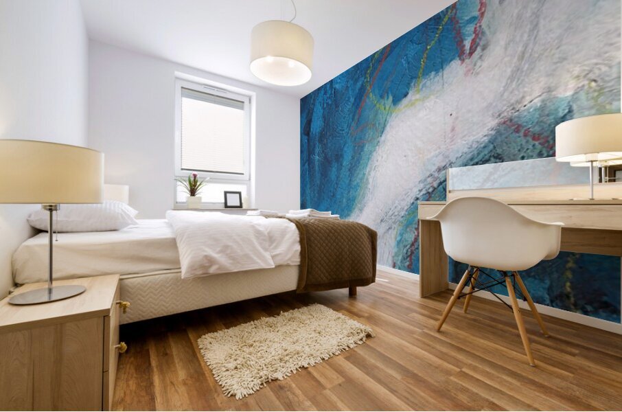 Blue white 18 Mural print