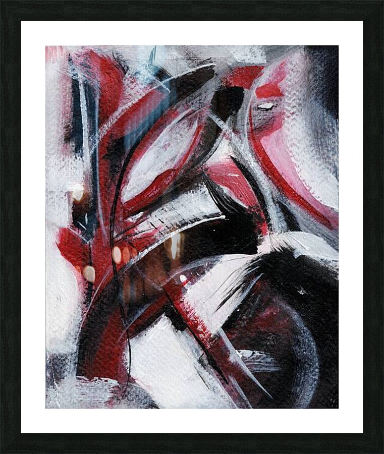 Red Black 3 Picture Frame print