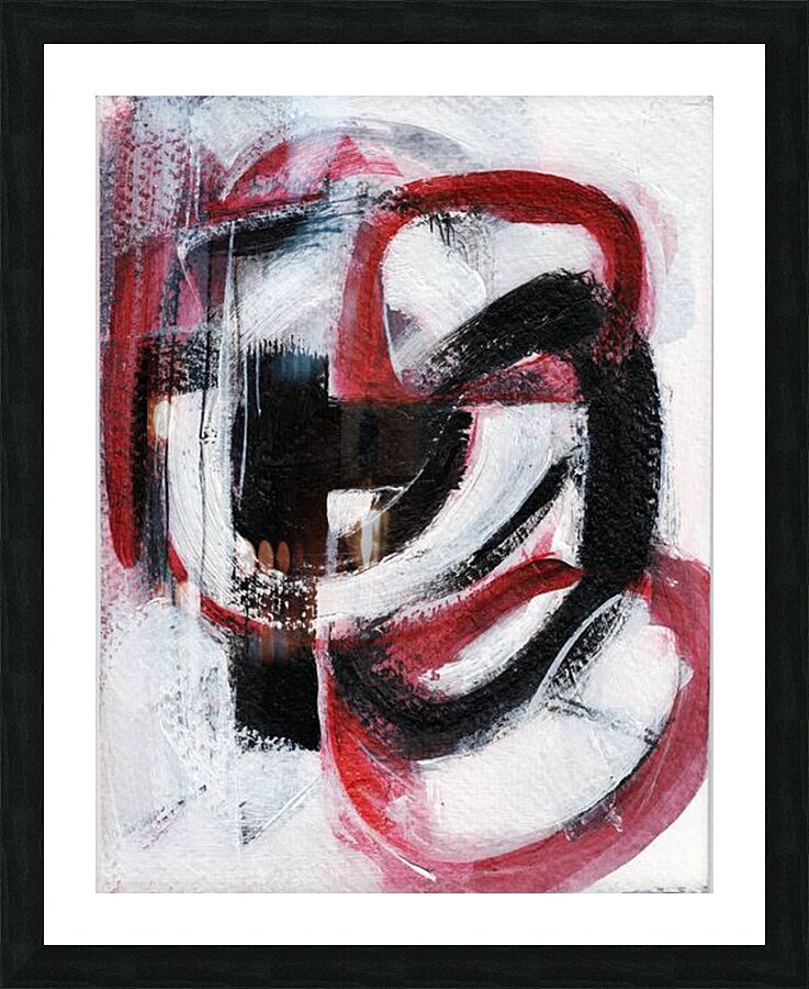 Red Black 5 Picture Frame print