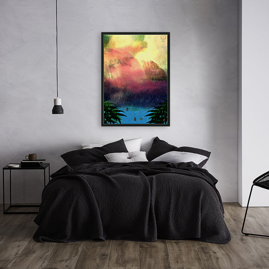 Sunset Waterfall Reproduction