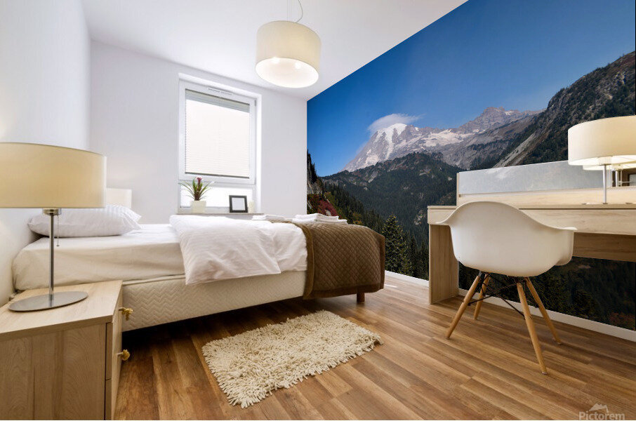 Mt. Rainier in the Fall Mural print