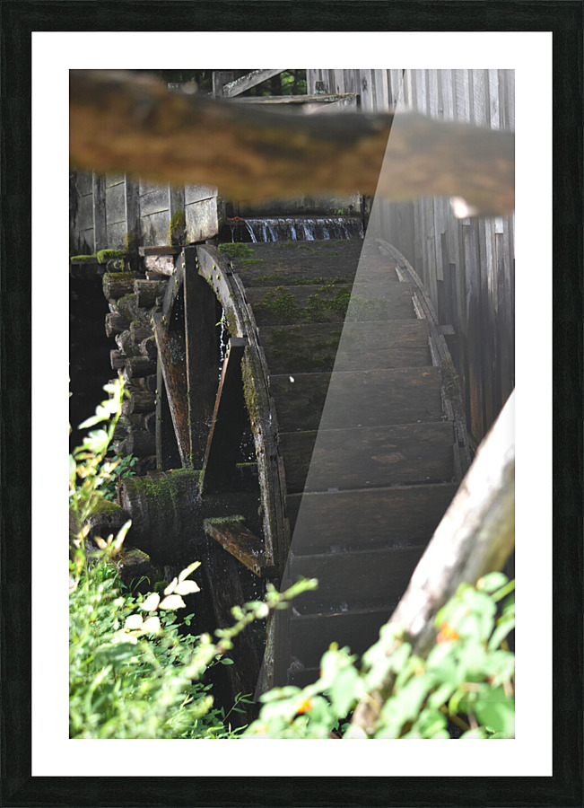 Old Mill Wheel Picture Frame print