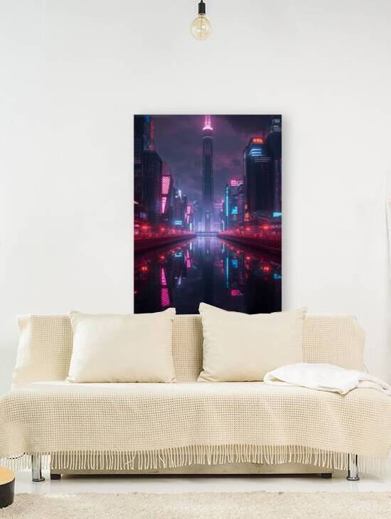 A futuristic cityscape portrait poster decoration gift by Sir hammou