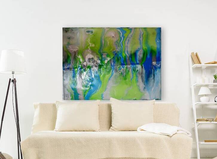 Abstract Modern Art Painting Print Mixed Media Collage Wall Art for Home Décor Unique Original Christmas Gift By Acclaimed Artist Kate Colson 1 by Kate Colson Studio