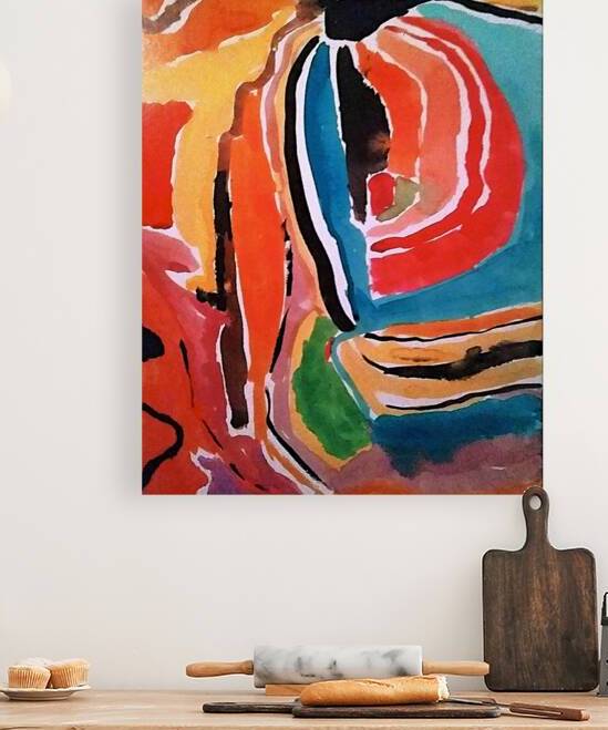 Abstract Modern Art Painting Print Mixed Media Collage Wall Art for Home Décor Unique Original Christmas Gift By Acclaimed Artist Kate Colson 1 by Kate Colson Studio