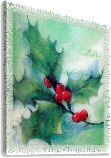 Traditional Holly Sprig Canvas Print
