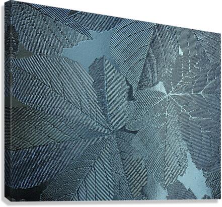 Embossed Blue Gray Leaves  Canvas Print