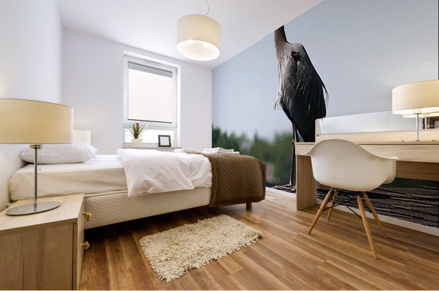 Embossed Heron  Mural print