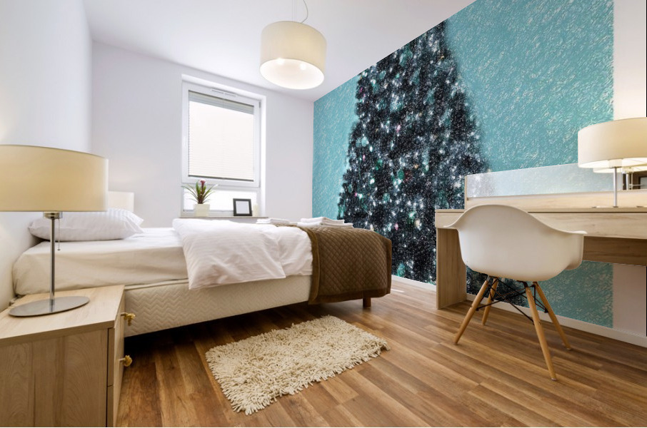 The Aqua Blue Tree Mural print