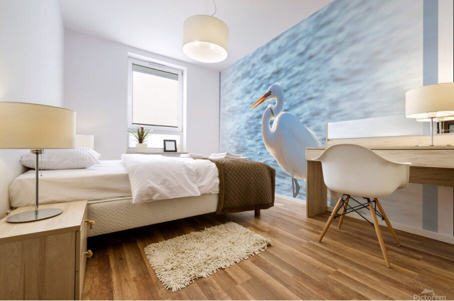 Heron on the Edge Mural print