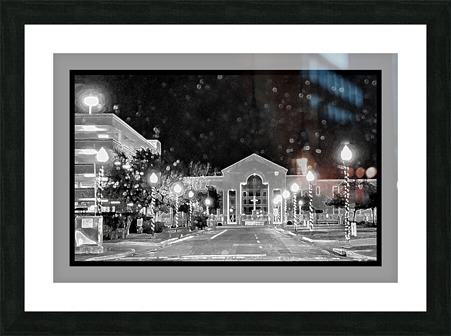 Lights at Night at the Light  Picture Frame print
