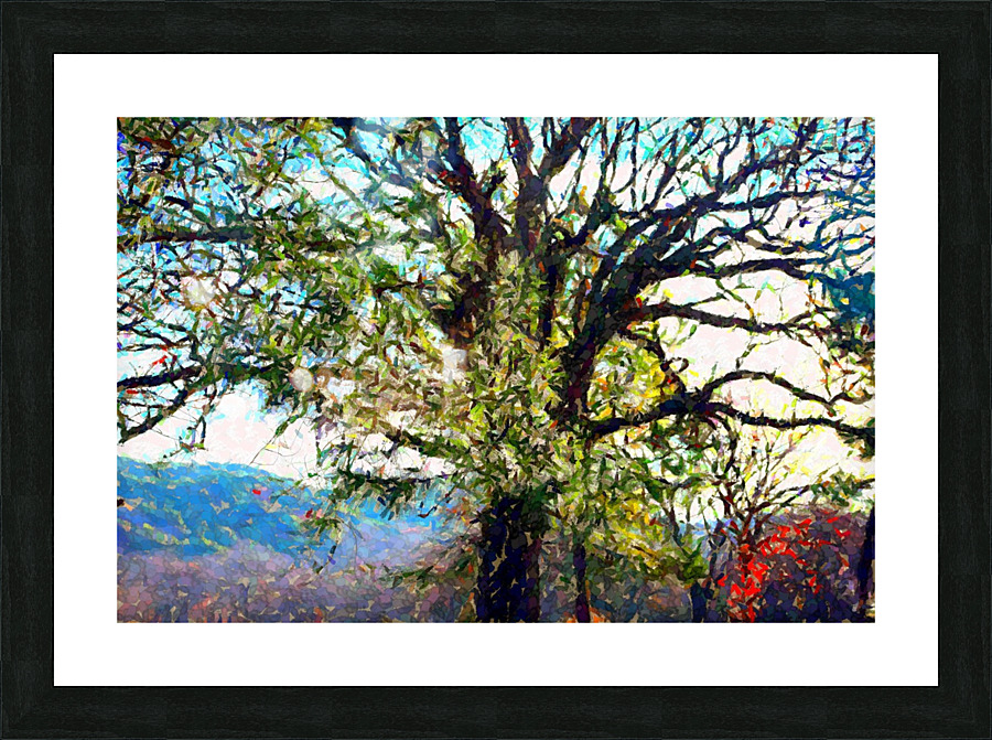 Crackled Mesh Landscape Picture Frame print