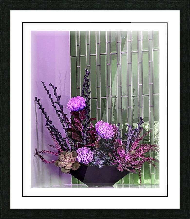 Floral display matted Picture Frame print