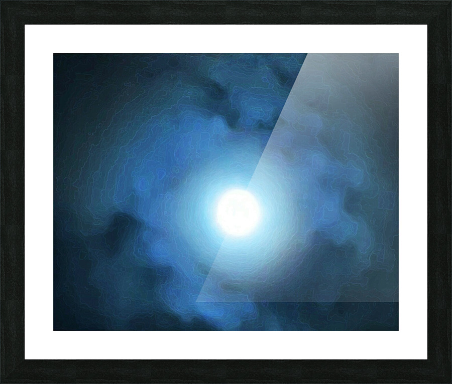 Intricate Moon and Clouds Picture Frame print