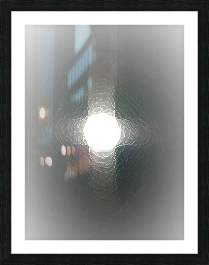 Full Moon Grey Cross Picture Frame print