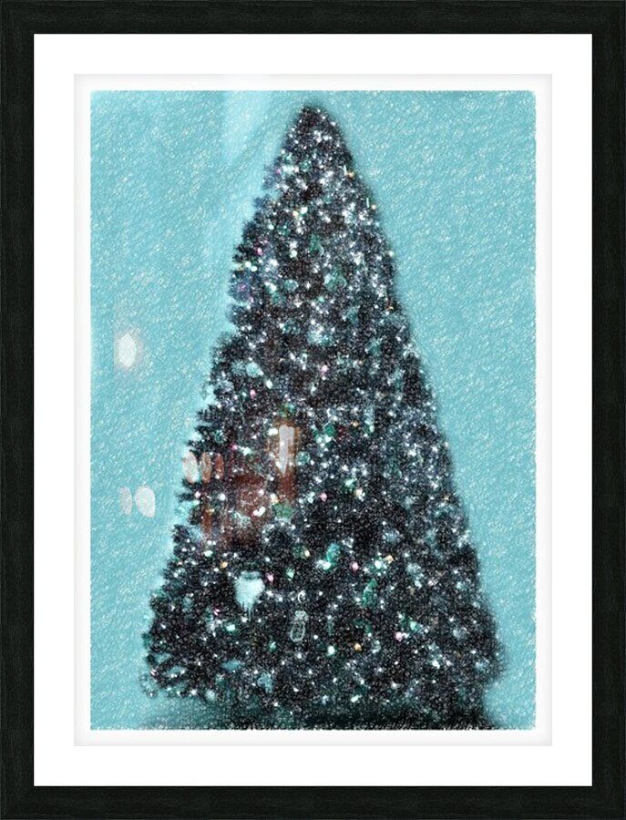 The Aqua Blue Tree Picture Frame print