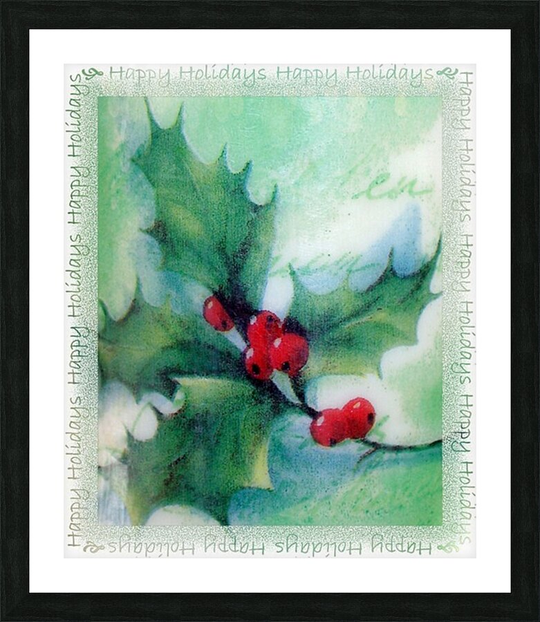 Traditional Holly Sprig Picture Frame print