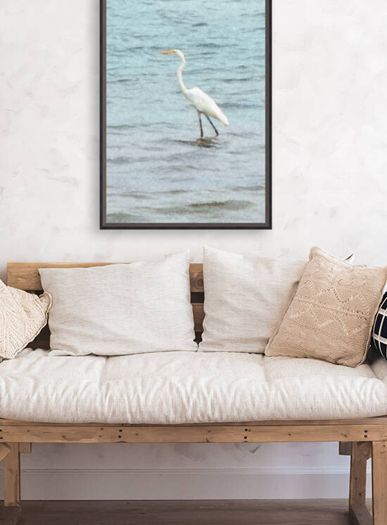Egret Wading Watercolor Wash by Ellen Barron OReilly