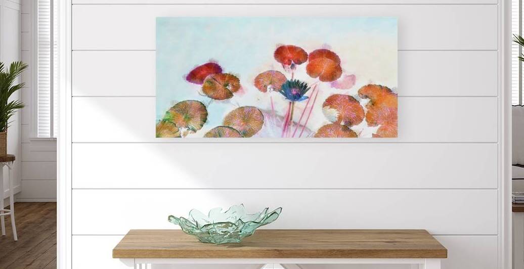 Lily Pads Contemporary Panoramic by Ellen Barron OReilly