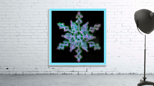 Snowflake  Turquoise Border  Wall Preview